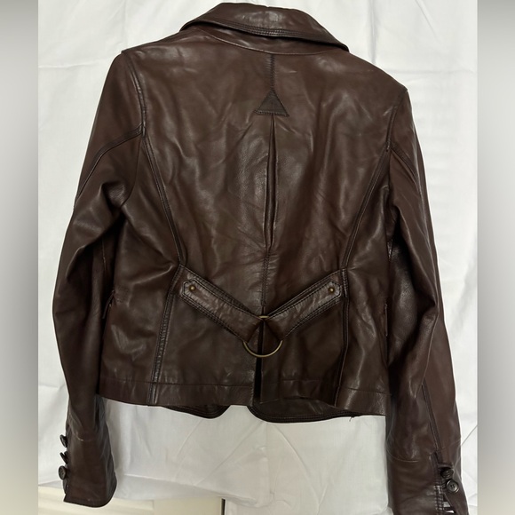 Brown leather Guess jacket - Picture 2 of 4